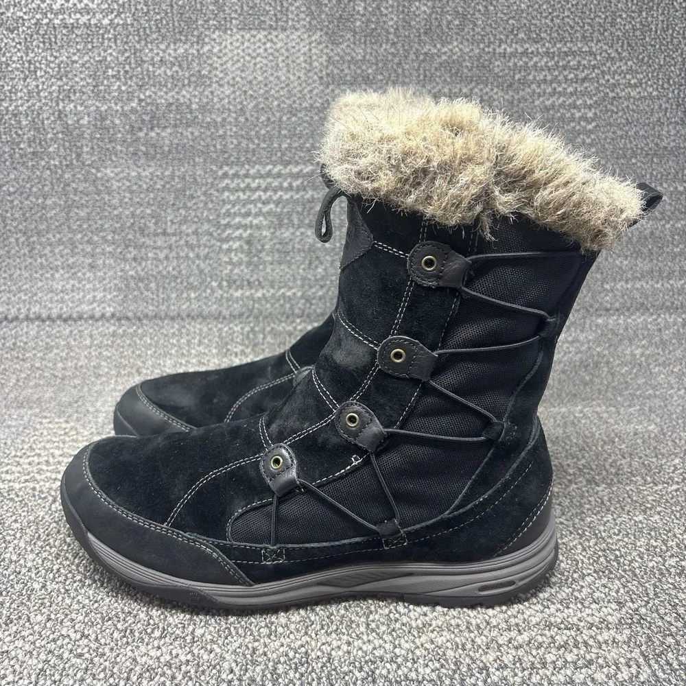 Teva Little Cloud Boots Black Waterproof Faux Fur Winter Womens Size 10 1001457